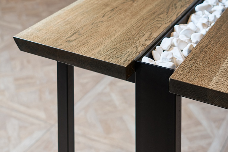 Wood, stone and metal