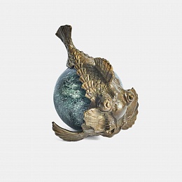 Vapor - Sculpture in bronze and serpentine